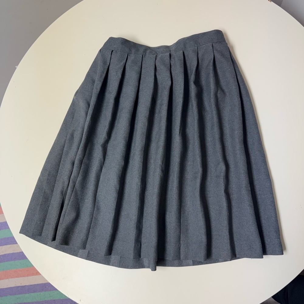 Elegant Gray Pleated Skirt